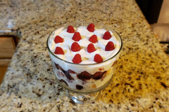 White chocolate raspberry trifle